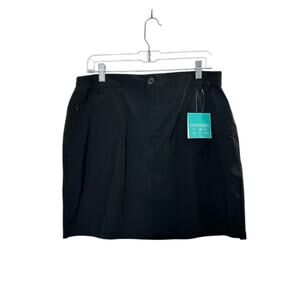Willit Black Skort Skirts UPF 50+ Quick Dry Zip Pockets Outdoor Sz Large New
